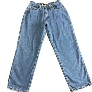 LL Bean Flannel Lined Jeans Womens 10 Petite Blue Warm Winter Pants